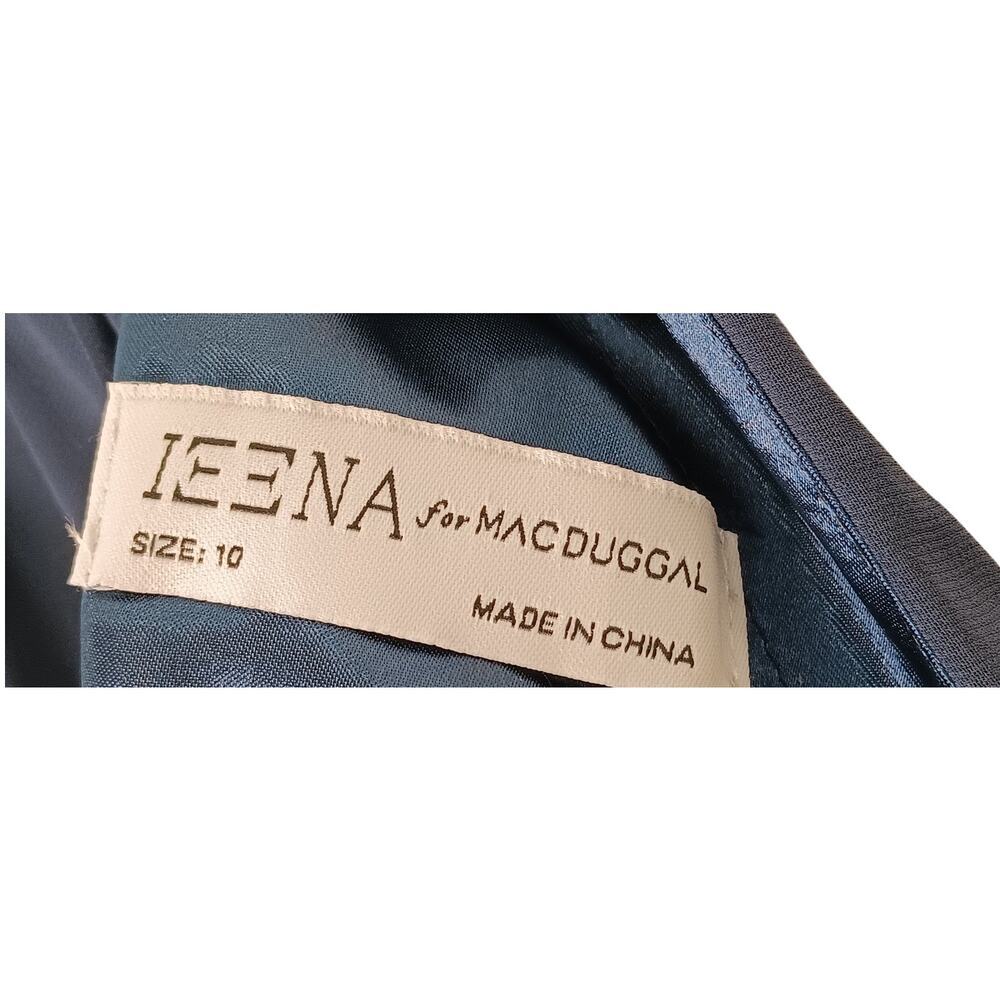 New Mac Duggal IEENA Navy Chiffon Gown Size 10 Formal Evening Bridesmaid Dress - Picture 15 of 16
